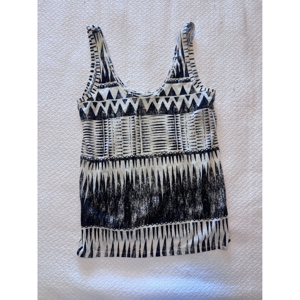Element Eden Womens Small Black White Geometric Tribal Print Tank Top NWT
